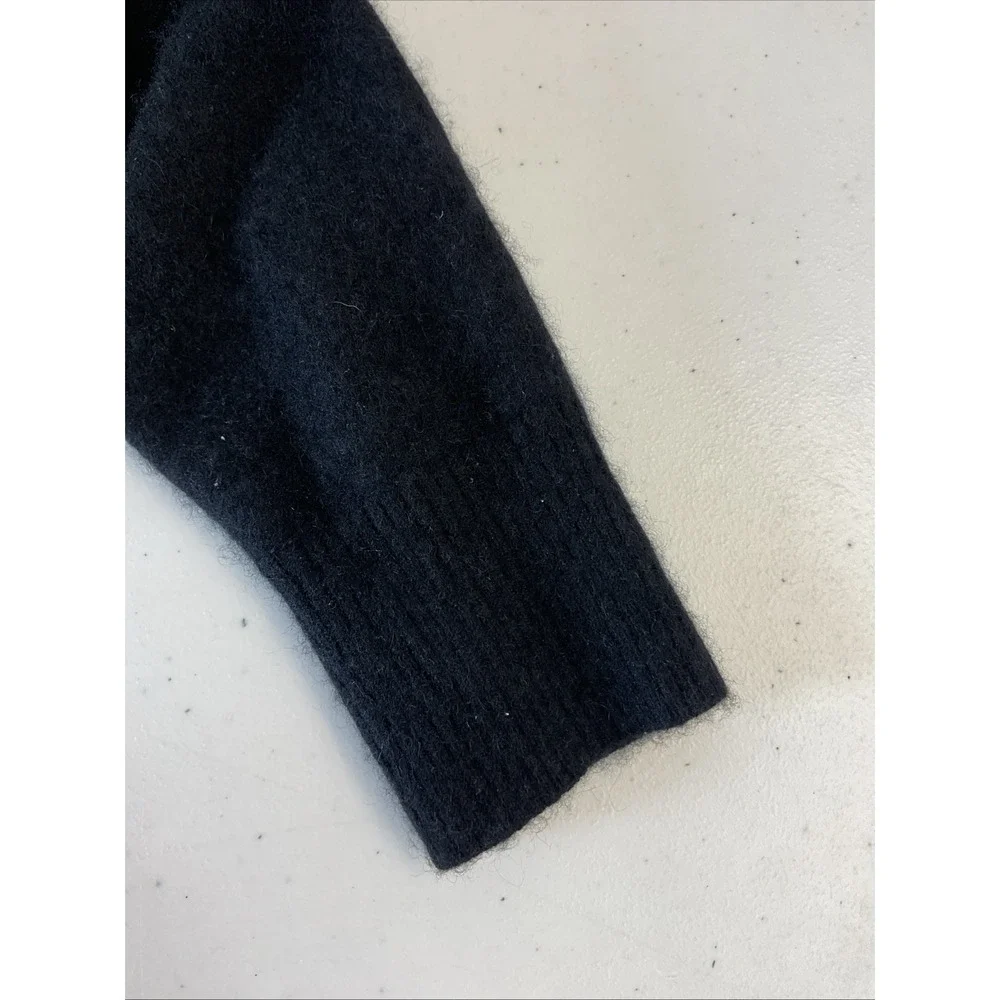 Aqua 100% cashmere new york‎ crewneck Sweater Black M Pullover Soft Exclusive
